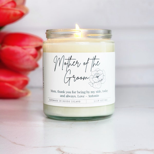 Mother Of The Groom Candle, Personalized Candle, Mother Of The Groom Gift, Wedding Day Candle, Scented Candles, Custom Wedding Gifts