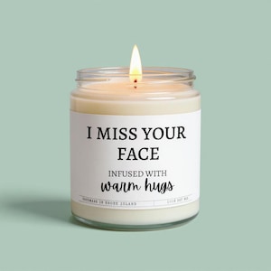 I miss your face, best friend gift, friendship candle, long distance relationship gift, missing you, sending hugs, gift for best friend