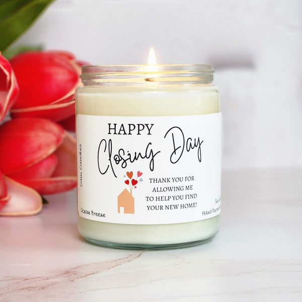 Happy closing day gift, gift from realtor to client, closing day, closing gift, gift from realtor, closing day candle, soy candle