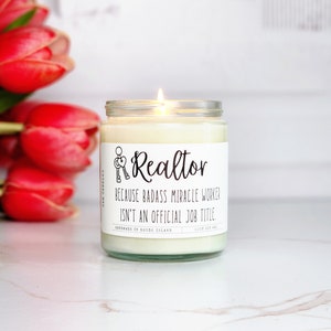 Realtor gift gift for realtor real estate agent gift housewarming gift realtor closing gift realtor candle funny candles jar candle