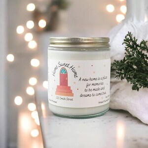 Home Sweet Home A new home, housewarming gift, custom housewarming gift, custom candle for new home, welcome home gift, moving gift