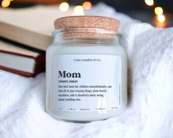 Mom definition candle, gift for mom, funny gift for mom, moms birthday, Christmas gift for mom, candles for mom, mom appreciation gifts