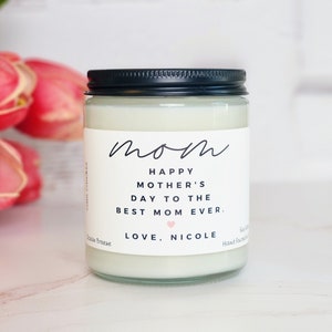 Mom Happy Mother&#39;s Day candle, Mother&#39;s day gift, Mother&#39;s day candle, happy Mother&#39;s day, candle, soy candle, gifts for mom, gifts for her
