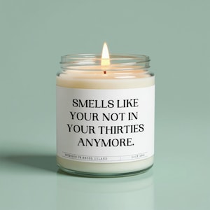 Funny 40th Birthday Candle Gift: Milestone Scented Soy Candle