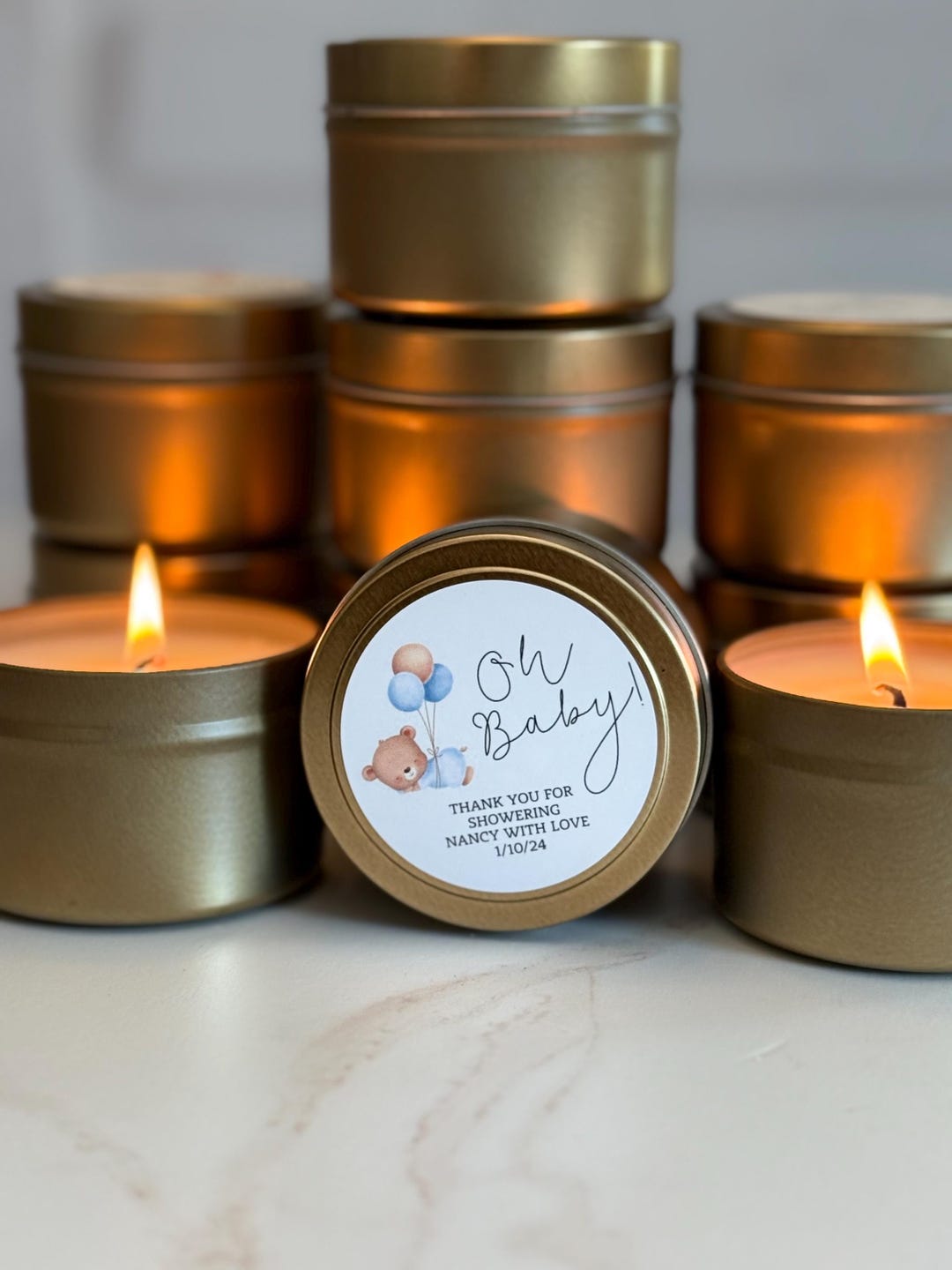 Custom Baby Shower Favor Candles: Personalized Soy Wax Guest Gifts - Etsy