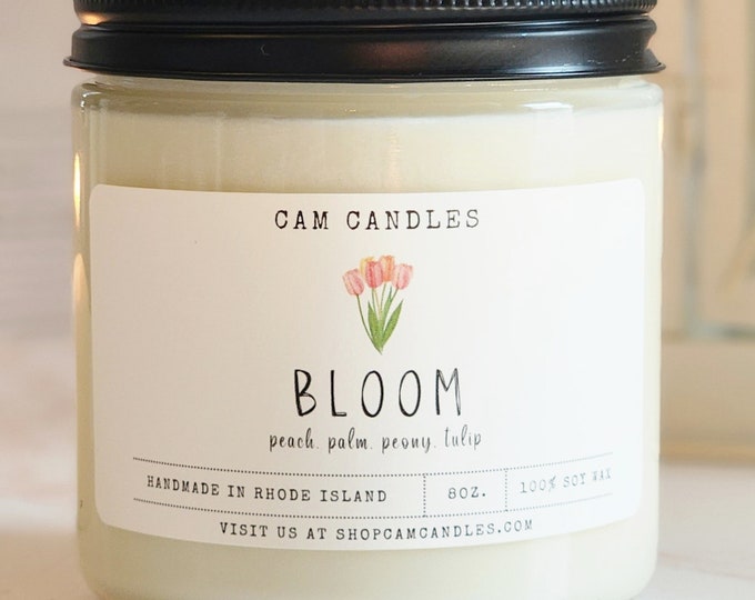 Bloom soy candle, scented candles, soy candles, handmade candles, gifts for her, gifts for him,