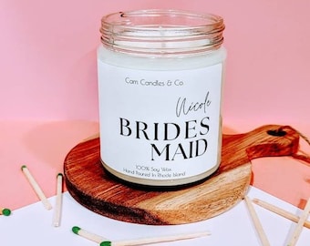 Personalized Brides Maid Candle