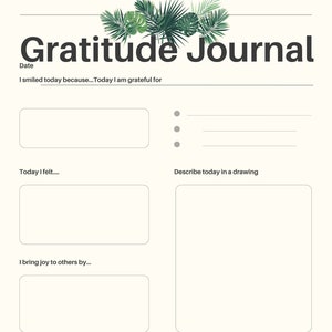 Gratitude Printable Journal PDF Daily