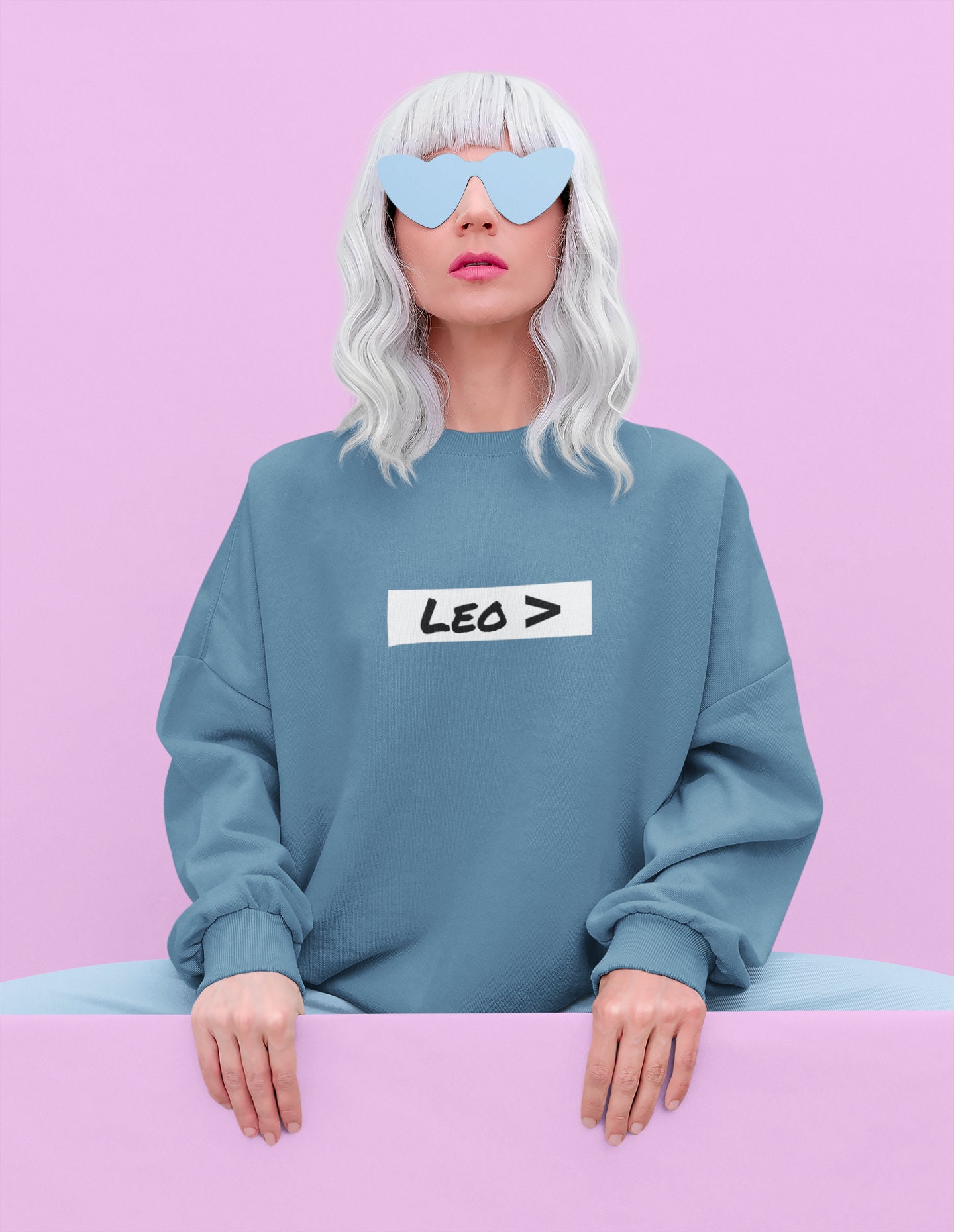 Leo Print Sequin Cropped Sweatshirt