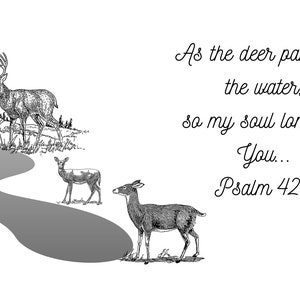 QUASI GRATUITO As the Deer Pants For The Water, arte della parete, download digitale, bianco e nero/scala di grigi, arredamento per la casa, regalo