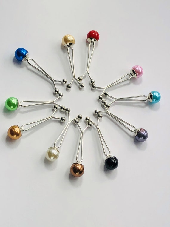 90 Multicolored Heart Hijab Straight Pins