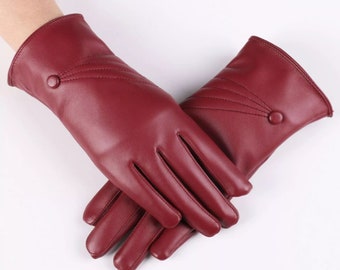 Ladies leather Gloves, women glove with style /winter gloves