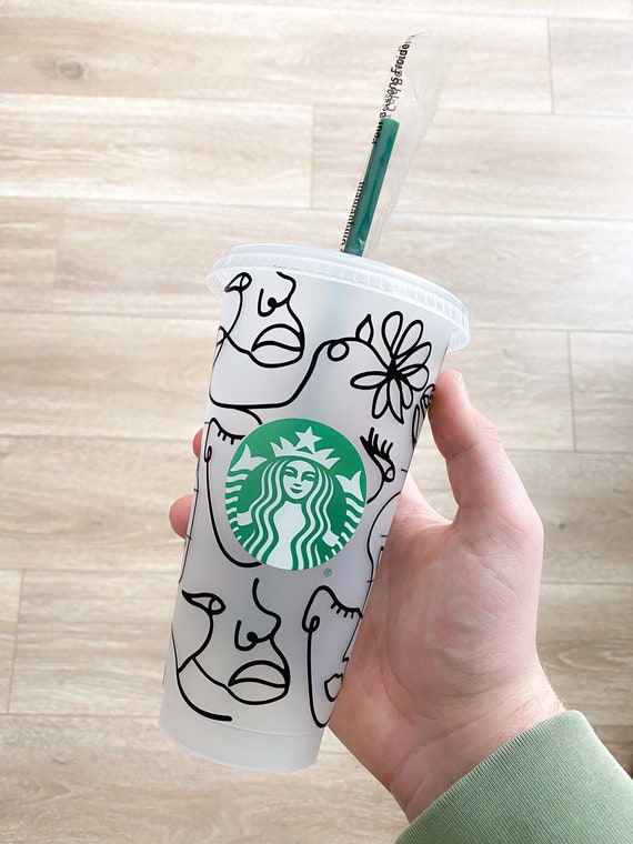 Abstract Faces Starbucks Cup Abstract Art Cup Starbucks Etsy