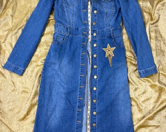 plus size long denim duster
