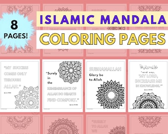 Islamiska mandala-målarbilder: Koranverser, Mindfulness (PDF)