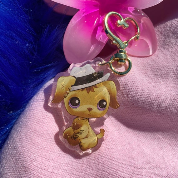 Nijisanji EN Luxiem Luca Kaneshiro Littlest Pet Shop LPS Golden Retriever Glitter Acrylic Keychain Etsy