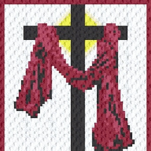 Crochet Pattern Cross of Christ, C2C blanket, Easter, Jesus, Confirmation, Baptism, afghan, throw, corner to corner, pdf digital download