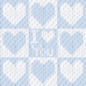 Crochet Pattern I Heart You baby blanket, C2C baby afghan, corner to corner, Valentine&#39;s Day, boys blanket, girls blanket, pdf download