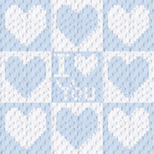 Crochet Pattern I Heart You baby blanket, C2C baby afghan, corner to corner, Valentine's Day, boys blanket, girls blanket, pdf download