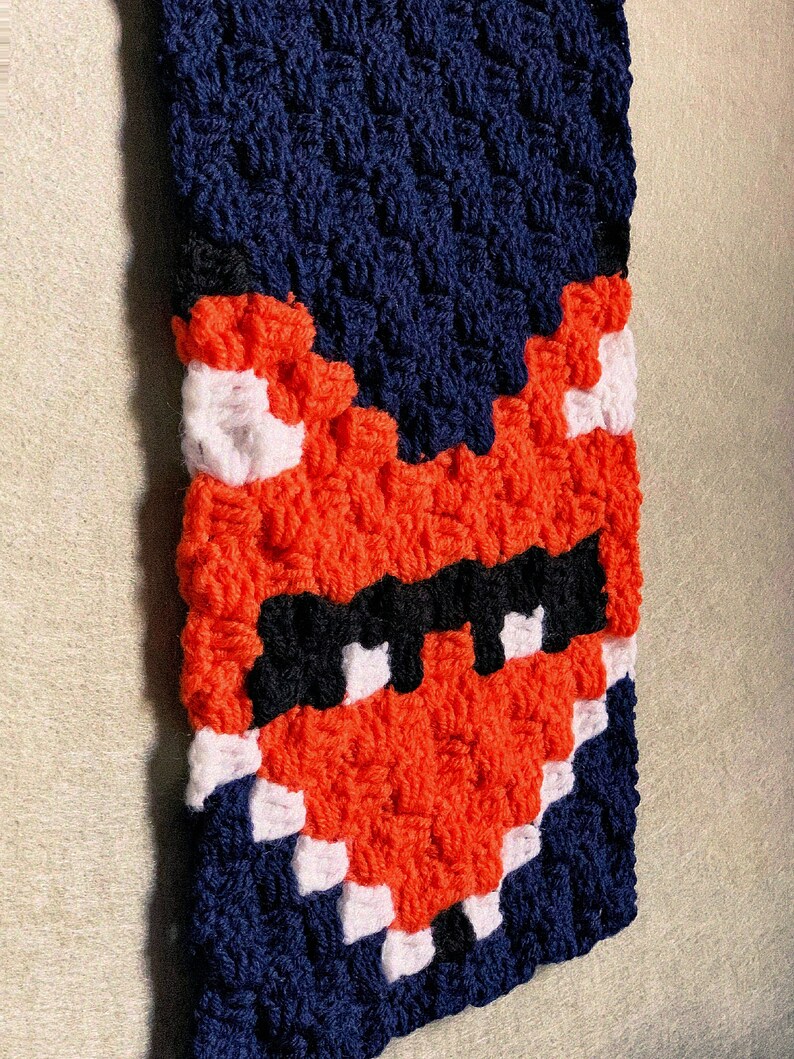 Crochet Pattern Red Fox & Bandit Fox Scarf, C2C fox scarf pattern, 2 patterns 2 sizes included, kids scarf, winter scarf, pdf download image 5