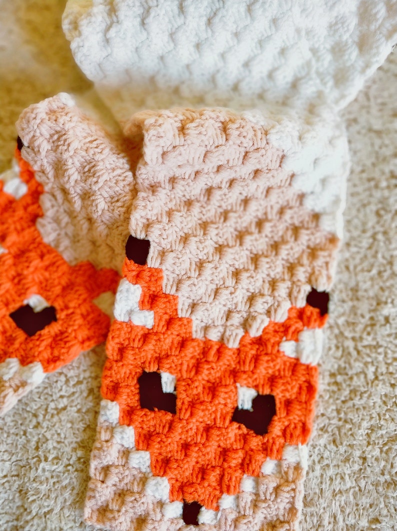 Crochet Pattern Red Fox & Bandit Fox Scarf, C2C fox scarf pattern, 2 patterns 2 sizes included, kids scarf, winter scarf, pdf download image 8