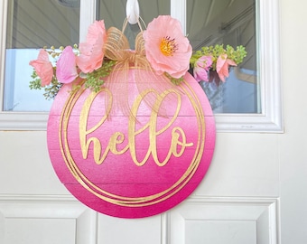 Hello Geometrical shape Round, Rounds geometrical shapes bundle, Laser cut file for door hanger, Welcome door hanger, Hola round svg laser f