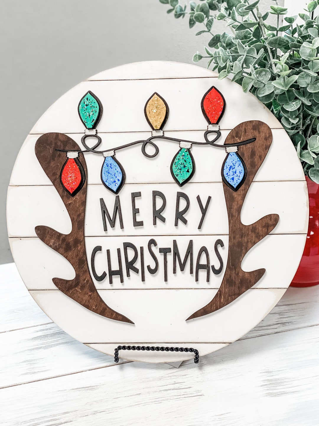 Merry Christmas Antlers Cut File, Merry Christmas String Lights Cut ...