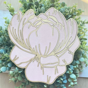 Peony laser cut file, Mothers Day Gift Flower laser cut file, Hand drawn flower cut file, Hand drawn peony laser cut file, Mothers Name Sign