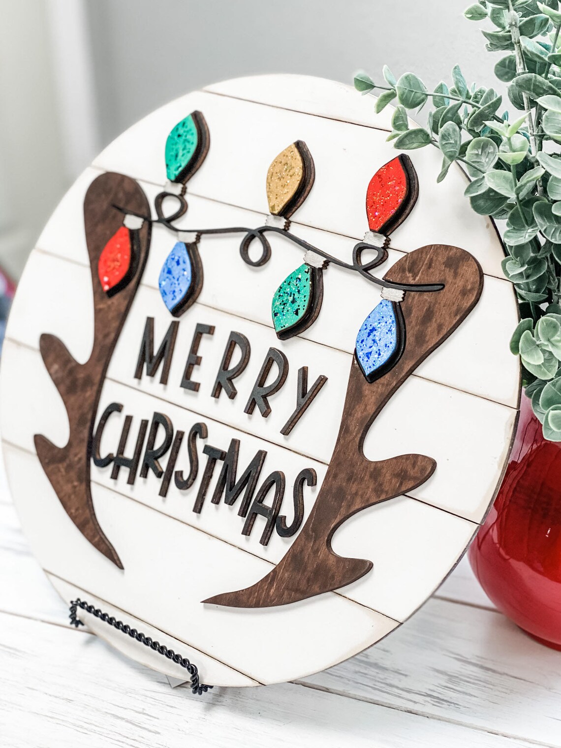 Merry Christmas Antlers Cut File Merry Christmas String | Etsy