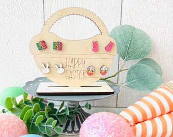 Easter Basket Stuffers laser svg, Easter earrings bundle svg, Easter Basket svg, Self Standing easter basket, Easter Earrings display svg