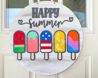 Laser Cut file for Popsicles Summer Bundle signs, Hello Summer Shiplap Round, Happy Summer Shiplap Round, Happy Summer Framed Sign cut file