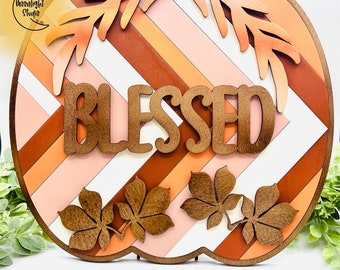 Boho Barn quilt Fall Pumpkin Shelf Sitter, Boho Pumpkin Decor, Laser Fall Shelg sitter, Quilt laser file, Quilt Pumpkin file, Glowoforge qui