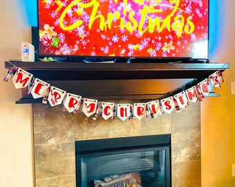 Merry Christmas Banner cut file, Merry Christmas pennants banner, Merry Christmas cut file, Vintage Christmas Light bulbs Banner, Glowforge