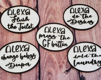 Alexas Wish list, Alexa do the dishes digital file, Alexa laser cut file, Laser cut file, Alexa tiered tray, Laser cut file for glowforge