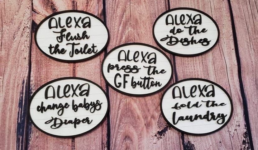 Alexas Wish liste, Alexa faire le fichier numérique vaisselle, Alexa fichier laser coupé, laser coupé fichier, Alexa plateau à plusieurs niveaux, Fich