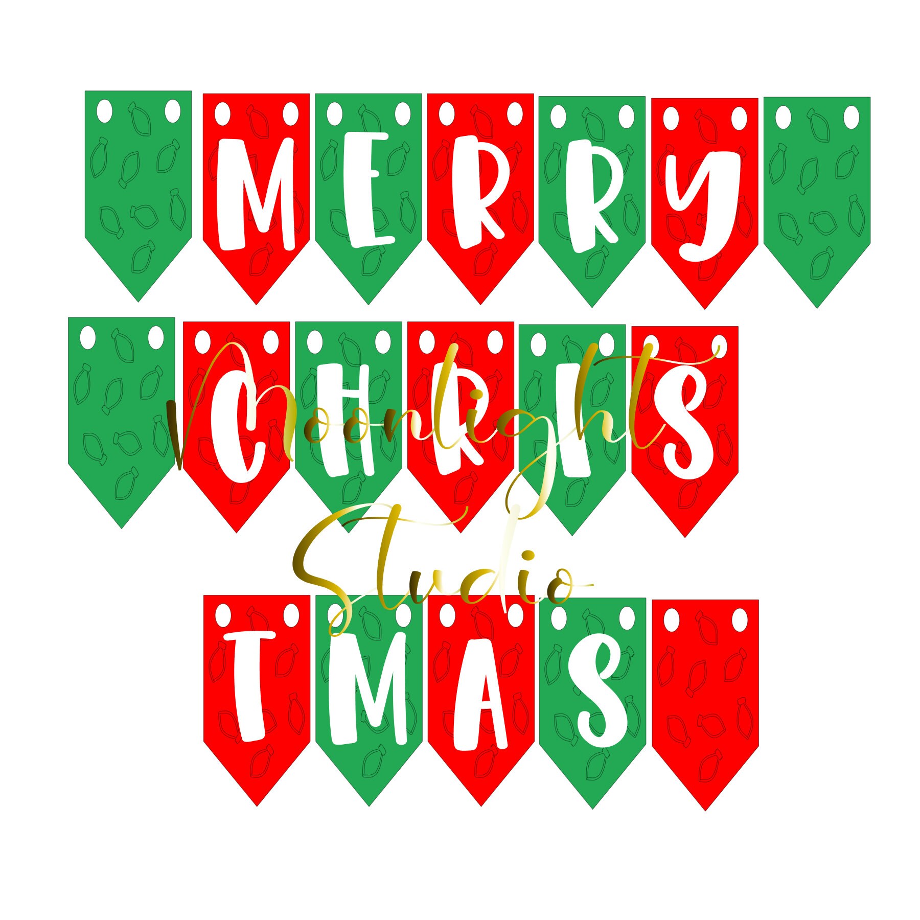 Merry Christmas Banner cut file Merry Christmas pennants | Etsy