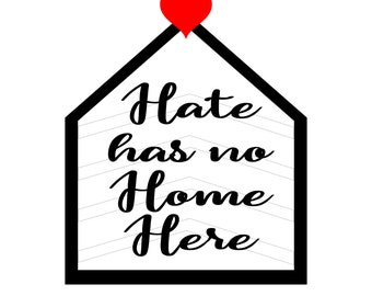 Hate has no Home here svg, House cut file, Hate has no home here sublimation file, Glowforge file, House cut file, Farmhouse cut file