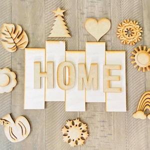 Home Interchangeable Cut file, All seasons Home Cut file, Interchangeable wood sign laser cut file, Home cut file, Faux Shiplap Home file