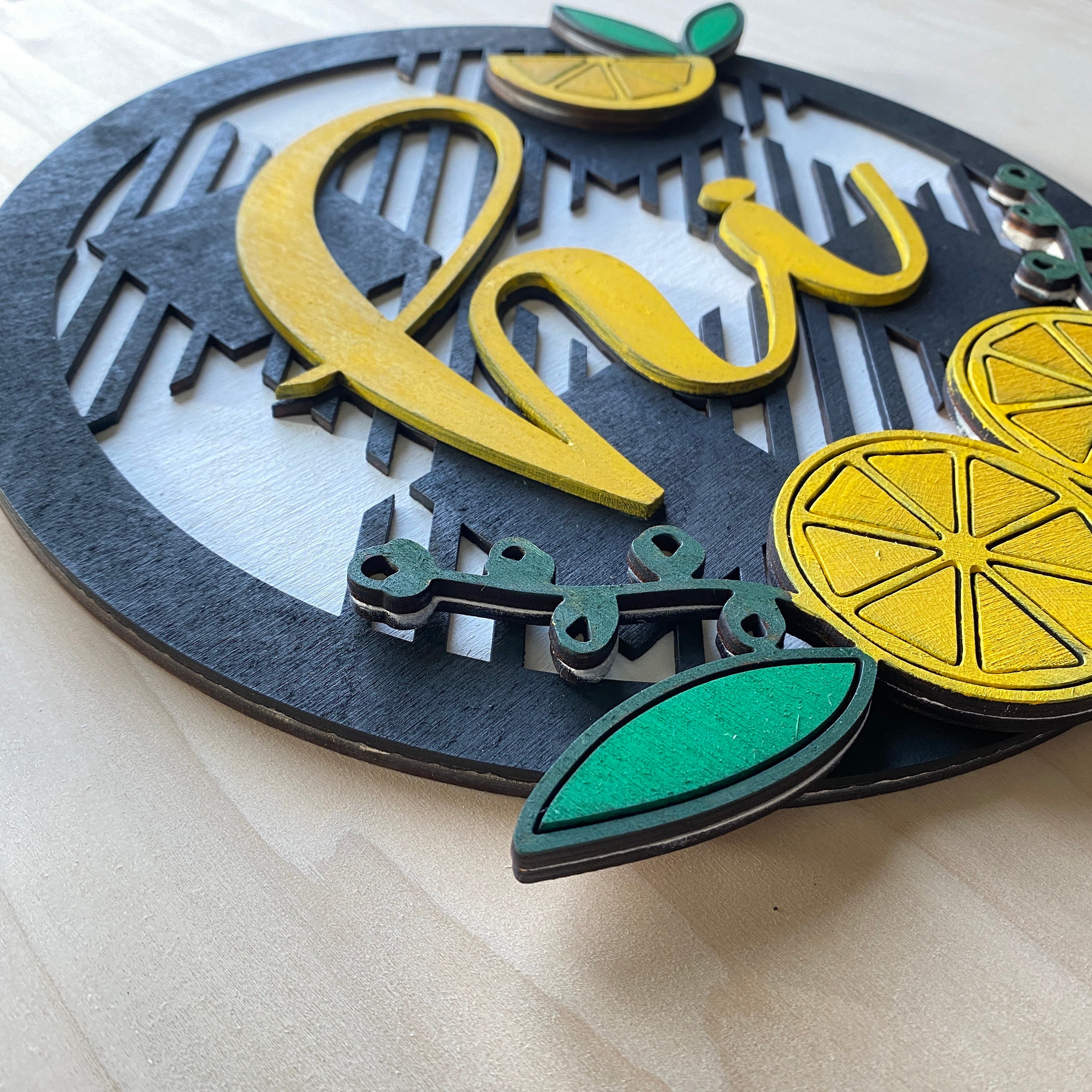 Lemon Sign Bundle, Buffalo Check Lemon Sign, Lemon Door Hanger ...