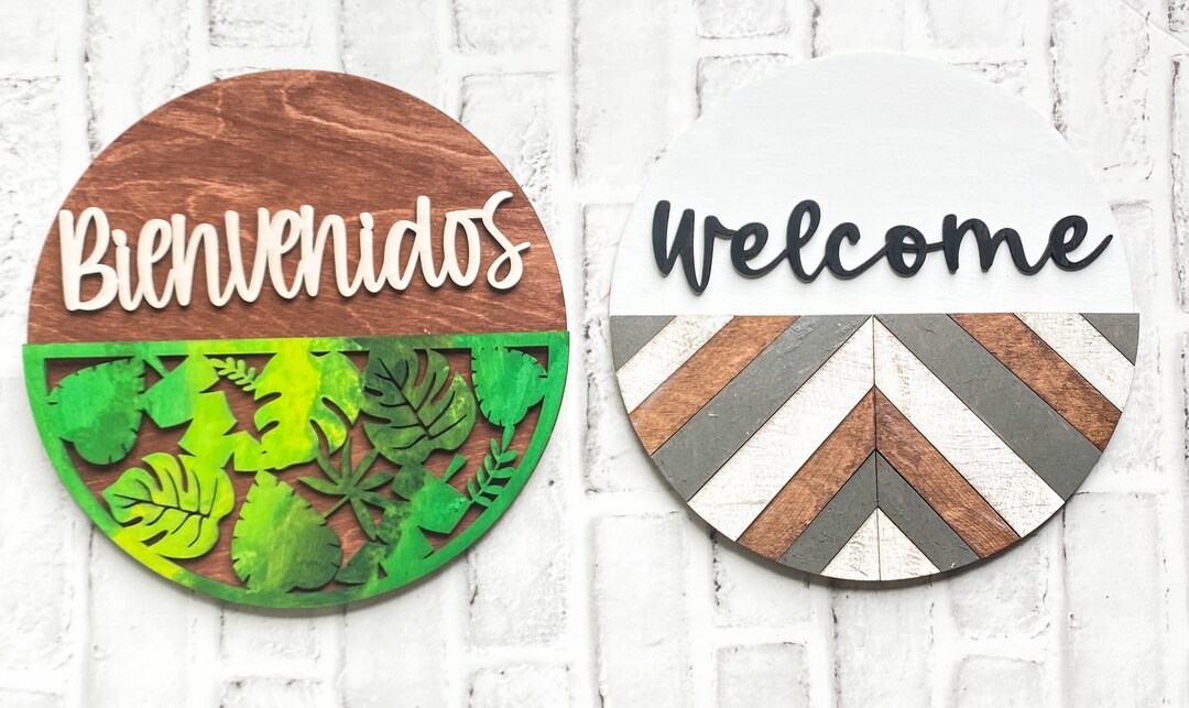 Tropical Hello Rounds Half Rounds Bundle Laser Cut File, Laser Cut Boho File, Tropical ...