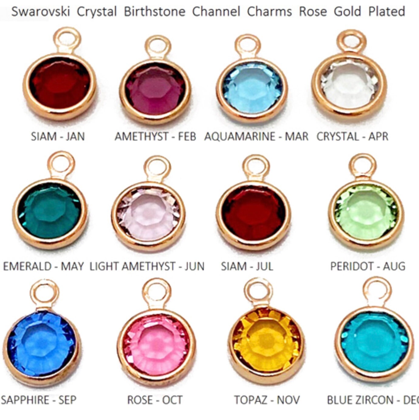 Gold Plated Swarovski Birthstone 6mm Channel Drop Pendant Etsy