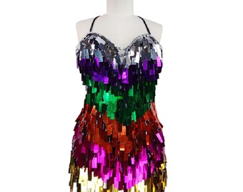 Short Handmade Multicolored Rainbow 