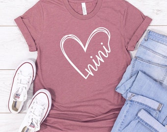 Nini Shirt-Gift from Grandkids-Pregnancy Announcement To Grandparents, Mom Life Shirt-Gift Shirt-Bella Canvas UNisex