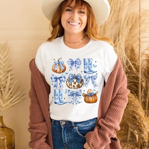 Howdy Pumpkin Tee, Western Fall Shirt, Fall Shirt, Fall Coquette Bow Tee, Fall Vibes Shirt, Western Tee Shirt,Country Fall Tee,Cowgirl Shirt
