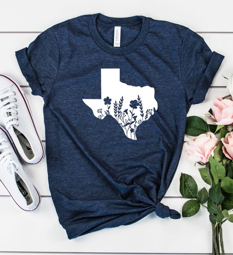 Texas Texas Design Texas Tee Texas Shirt Texas Floral Shirt Ladies Texas Shirt Womens Texas Shirt