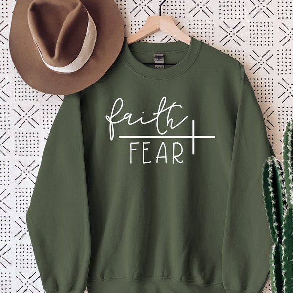 Faith Over Fear Shirt, Christian Tee for Women,Christian T Shirts, Christian Shirt, Christian Tshirts, Christian Sweatshirts, Sweatshirts