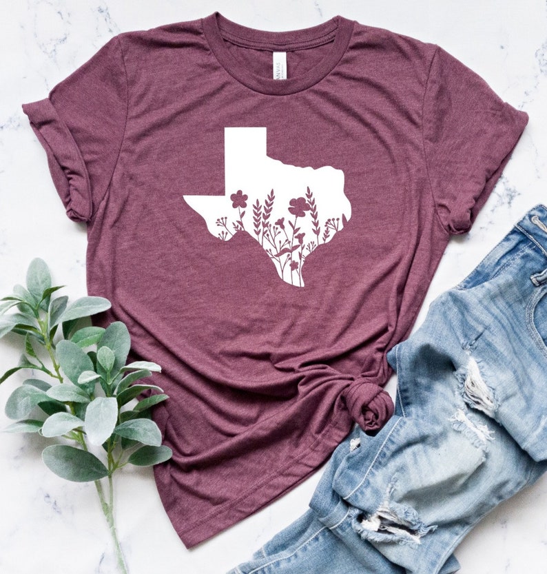Texas Texas Design Texas Tee Texas Shirt Texas Floral Shirt Ladies Texas Shirt Womens Texas Shirt