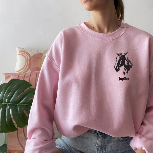 Personalized Horse Face Sweatshirt, Horse Shirt, Custom Horse Name Tee, Personalized Horse Shirt, Horse Lovers Shirt, Horse Lover Gift Tee