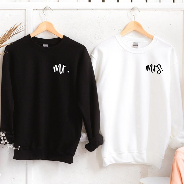 Mr and Mrs Sweatshirt, Bridal Shower Gift, Groom Gift, Honeymoon Sweatshirt, Matching Sweaters, Groom Sweatshirt, Couples Sweatshirt