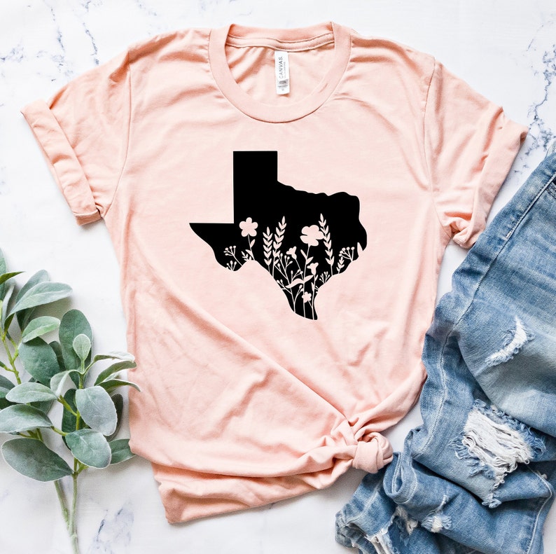 Texas Texas Design Texas Tee Texas Shirt Texas Floral Shirt Ladies Texas Shirt Womens Texas Shirt